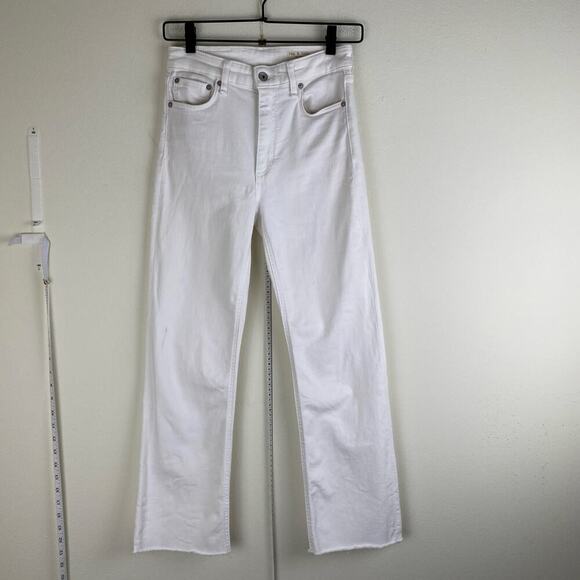 rag & bone Nina High Rise Ankle Flare Size 25 White Jeans Stretch Denim *flaw - Picture 7 of 14